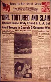 Original de Examiner de 1947,noticias sobre la Dalia Negra